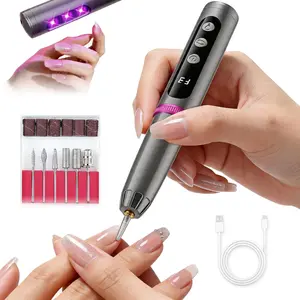 Cordless Electric Nail Drill Machine with Nail Lamp, LED Manicure Lamp, UV Lamp, 6 Nail Drill Bits, Rechargeable Nail Care Manicure Set for Nail Art, Portable Nail Care Tool for Home & Salon, Pedicure Rechargeable Kits