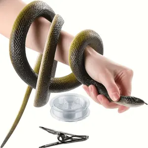 Prank Snake Toy, 328 Feet with Clip Cord, Fun Prank Prop, Outdoor Garden Home Humor Toy, Funny Joke Gift, Perfect for Parties