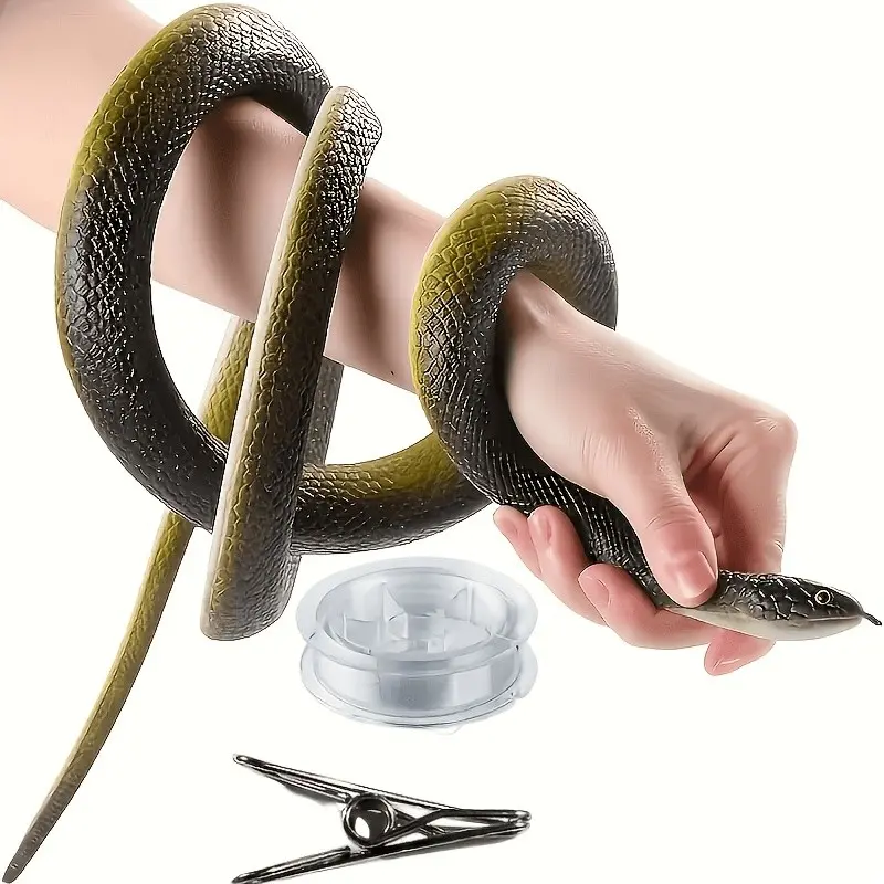 Prank Snake Toy, 328 Feet with Clip Cord, Creative Fun Prank Prop, Outdoor Garden Home Humor Toy, Funny Prank Gifts, Unisex, Perfect for Parties