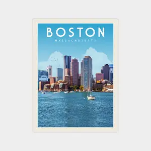Boston, Massachusetts - Vintage Travel Poster