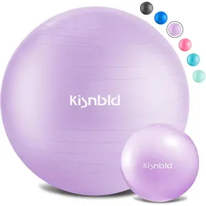 Exercise Ball, Extra Thick Yoga Ball for Workout Pregnancy Stability, 4 Sizes Anti-Burst Balance Ball with Foot Pump - Heavy Duty Fitness Ball Chair for Office, Home & Gym