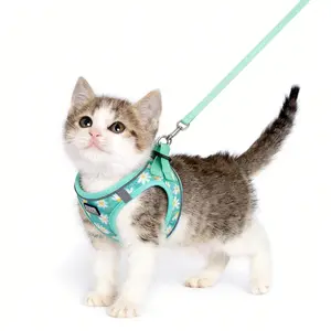 Cat & Dog Harness and Leash Set, No-Pull Soft Mesh Pet Harness, Reflective Adjustable for Small to Medium Cats and Dogs, Ideal for Walking & Training,Puppy Vest, Durable Reflective Harness