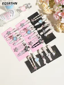 Dreamy girl Heart Hair clip Collection: Mermaid Girl Gradient base + Sparkling diamond stars + heart-shaped pearls, full of sweet and cool atmosphere! Exquisite and versatile, it can clip even short hair and bangs, and is suitable for daily dates. It's ea