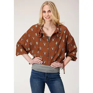 Womens Cowskulls Print Dolman Sleeve Jacket