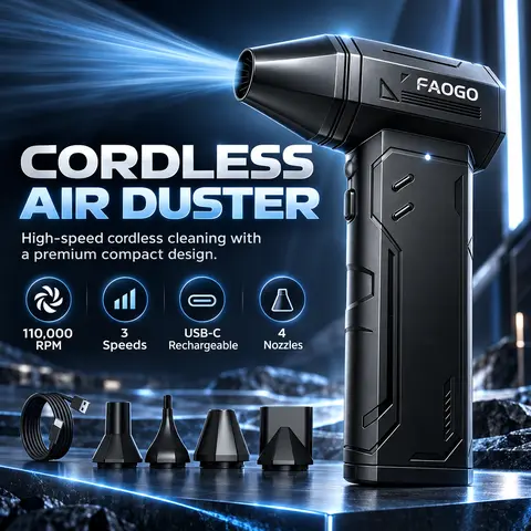 【handtools】Portable Mini Turbo-Jet Blower, Rechargeable High-Velocity Brushless Motor Air Blower, Compact Handheld Air Duster for Auto Detailing & Outdoor Dust Clearing