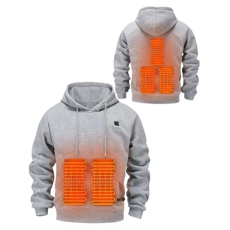 Unisex USB Heated Hoodie Lightweight Warm Winter Pullover Electric Outdoor Top Rest Easy Mac Casual Tropical Short Sleeve, Winter Sweater, Men Apparel, Men Cardigan and Casual Knit, Men Crewneck