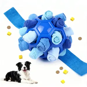 Dog Snuffle Ball Toy, Gift for Pets, Slow Feeder Snack Dispenser, Anxiety Relief & Mental Stimulation, Velvet Scented Hide & Seek Treat Ball, Native Hidden Toy, Pet Snuffle Ball food mat Interactive Dog Bowl  Cartoon Squeaky Plush Assorted