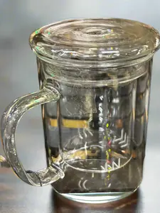 Large Borosilicate Teacup with Infuser and lid