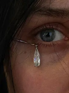 Large Waterdrop Ear Cuff No Piercing Accessory for Women, Simple Unique Rhinestone Earring Jewelry, Non Piercing Earrings Dangle Earrings, Wedding Accessories