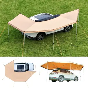 【FathersDayGift】VEVOR 270 Degree Awning, 133 sq.ft Driver Side Vehicle Awning, Waterproof UV50+ Car Side Awnings with Carry Bag, All-Weather Free-Standing Overland Awnings Car Shelter for SUV Van Truck Camping