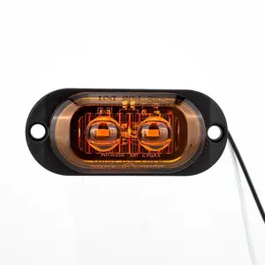 4PCS Trailer Marker Lights Amber LED Clearance Indicator Light 2LED Ice Bird Lens Tractor Van RV Car Truck Side Light 12V-24V