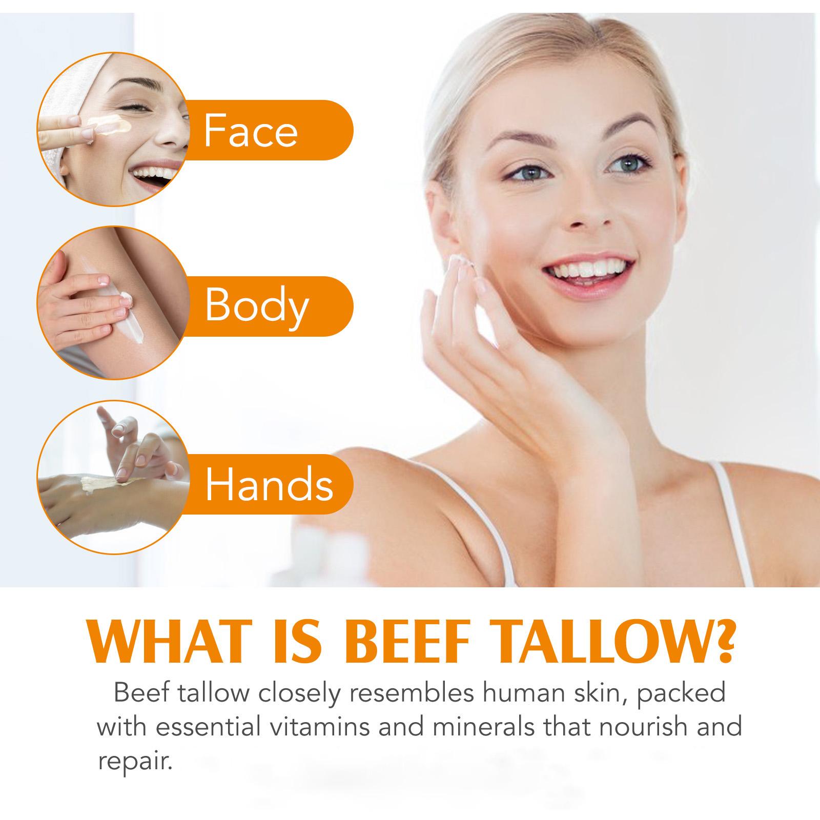 Meifenla Whipped Tallow Cream, Face & Body Moisturizer, Grass Fed Beef Tallow Face Cream, Body Lotion All Skin Types (120g/ 4.2 oze) Skincare Comfort