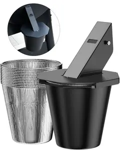 Upgraded Grease Bucket with Lid, & 12PCS Liners, Grease Catcher for Smoker Drip Bucket for Traeger, Pit Boss, Z Grills