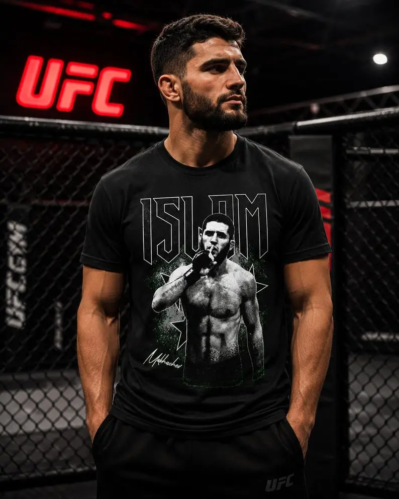 Islam Makhachev UFC Champion Graphic Tee, MMA Fighter Combat Sports Apparel