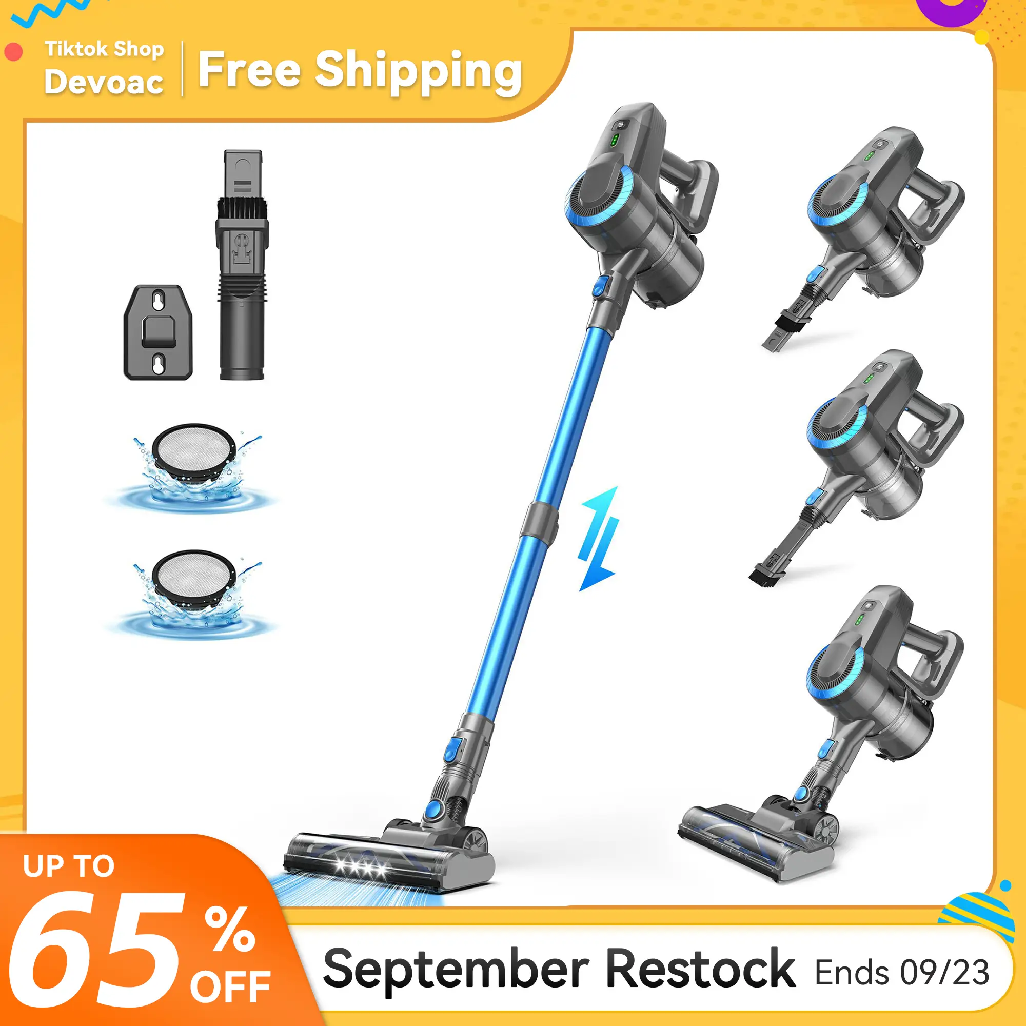 [FallDealsForYou]Cordless Vacuum Cleaner,Ultra-Lightweight Stick Cleaner with 2000mAh Battery, long-lasting battery life - Powerful Handheld vacuum fo