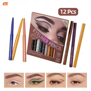 Multicolor Waterproof Eyeliner Set – 12 Rainbow Shades, High-Color Rendering, All-Day Hold for Stunning Eye Art & Trendsetting Liner Designs