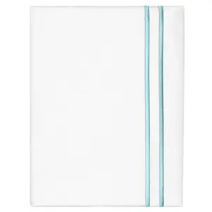 Turquoise Lines Embroidered Pillowcase Pair