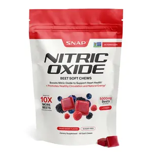 Snap Supplements - Nitric Oxide Beet Chews - 5,000mg of beets - 30 Servings - Natural Supplement Soft Chews - Mixed Berry Flavor - Sugar Free Snap Supplements - Nitric Oxide Beet Chews - 5,000mg of beets - 30 Servings - Natural Supplement Soft Chews - Mixed Berry Flavor - Sugar Free