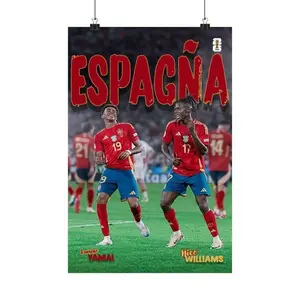 Spain Football Poster – Lamine Yamal, Nico Williams 2026 World Cup Print