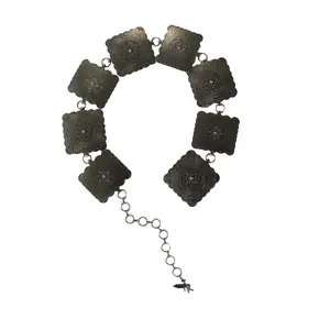 Angel Ranch Silver Tribal Large Conch Chain Belt