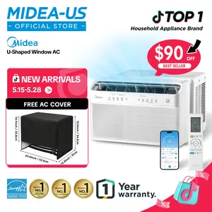 Midea 6K/8K/10K/12K BTU U Shaped Smart Inverter New Window Air Conditioner,  2026 version AC, Cools up to 450 Sq. Ft.,Ultra Quiet with Open Window Flexibility, Works with Alexa/Google Assistant, 35% Energy Savings, Remote Control, New Arrivals