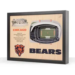 Football Fan Shop Officially Licensed NFL Chicago Bears 25-layer StadiumView 3D Wall Art