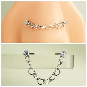 Oufer 20G CZ Top Heart Shape Butterfly Chain High Nostril Piercing Stud with Cubic Zirconia for Everyday Wear and Special Occasions