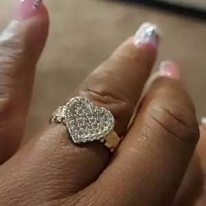 Women's Heart-Shaped Sparkling Zircon Inlay Ring, Elegant Everyday Copper Alloy Jewelry, Artificial Zircon Rings, Perfect Gift for Anniversary, Birthday, Christmas & Valentine's Day, Elegant Glittering Ring