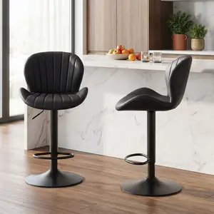 Modern Swivel Bar Stools – Adjustable Height with Backrest, Perfect for Kitchen Island & Dining Room