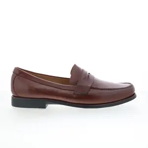 Johnston & Murphy 20-7796 Mens Brown Wide Loafers & Slip Ons Penny Shoes