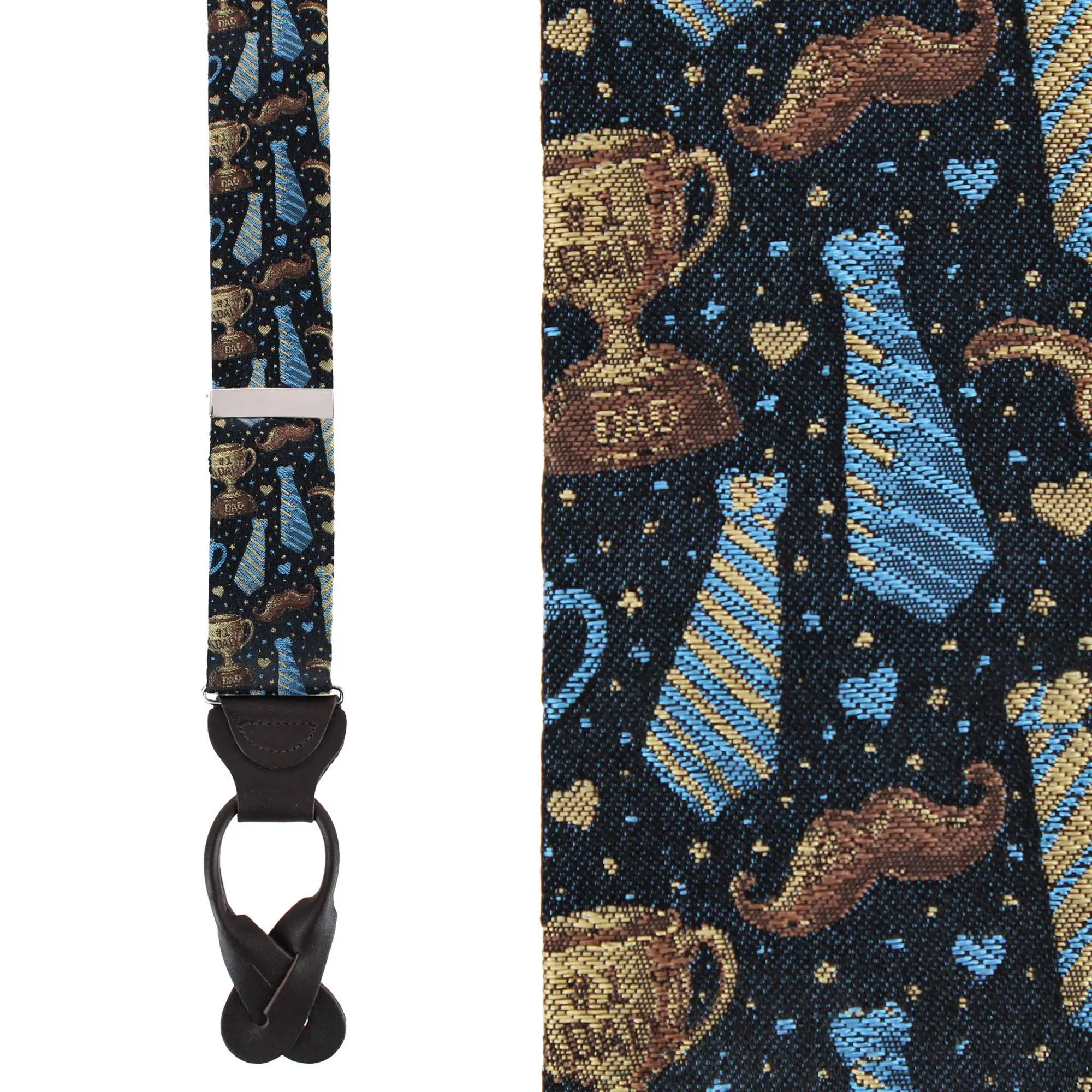 Trafalgar Father Knows Best Silk Button End Braces, Button-End Suspenders
