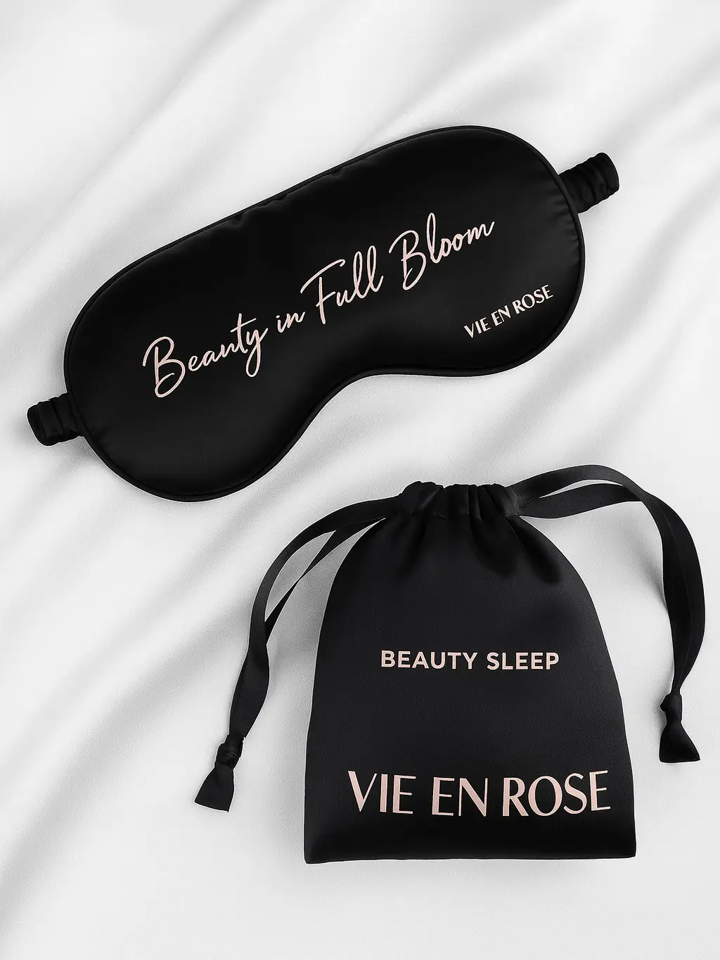 Beauty Sleep Mask – Ultra-Soft Satin Eye Mask with Full Light Blocking, Skin-Soothing Comfort, Travel-Friendly One-Size Design for Deep, Restful Sleep | VIE EN ROSE