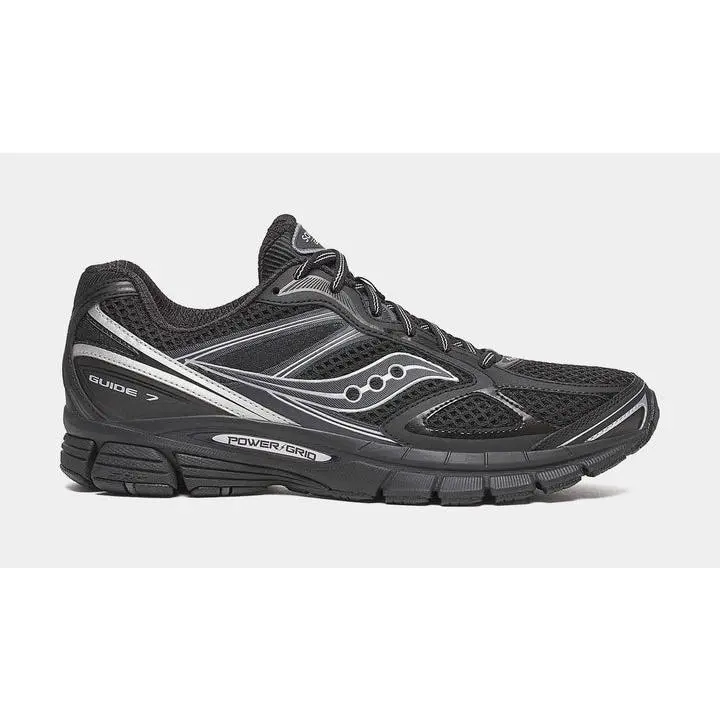 Men's Saucony ProGrid Guide 7 Black/Silver S70936-16 Running Sneaker Sports Trainer Athletic Footwear