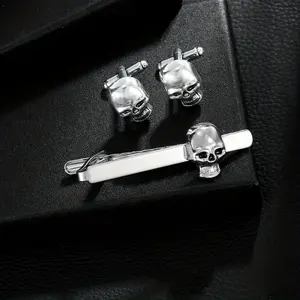 " 💀 [2025 NEW]Gothic Cufflinks & Tie Clip Set for Men ✨   Skull-Engraved Alloy Accessories |   Stainless Steel Base for Weddings/Parties/Corporate | # GothicFashion2025 # MensLuxuryGifts # WeddingEssentials # Halloween2025 # BossVibes"