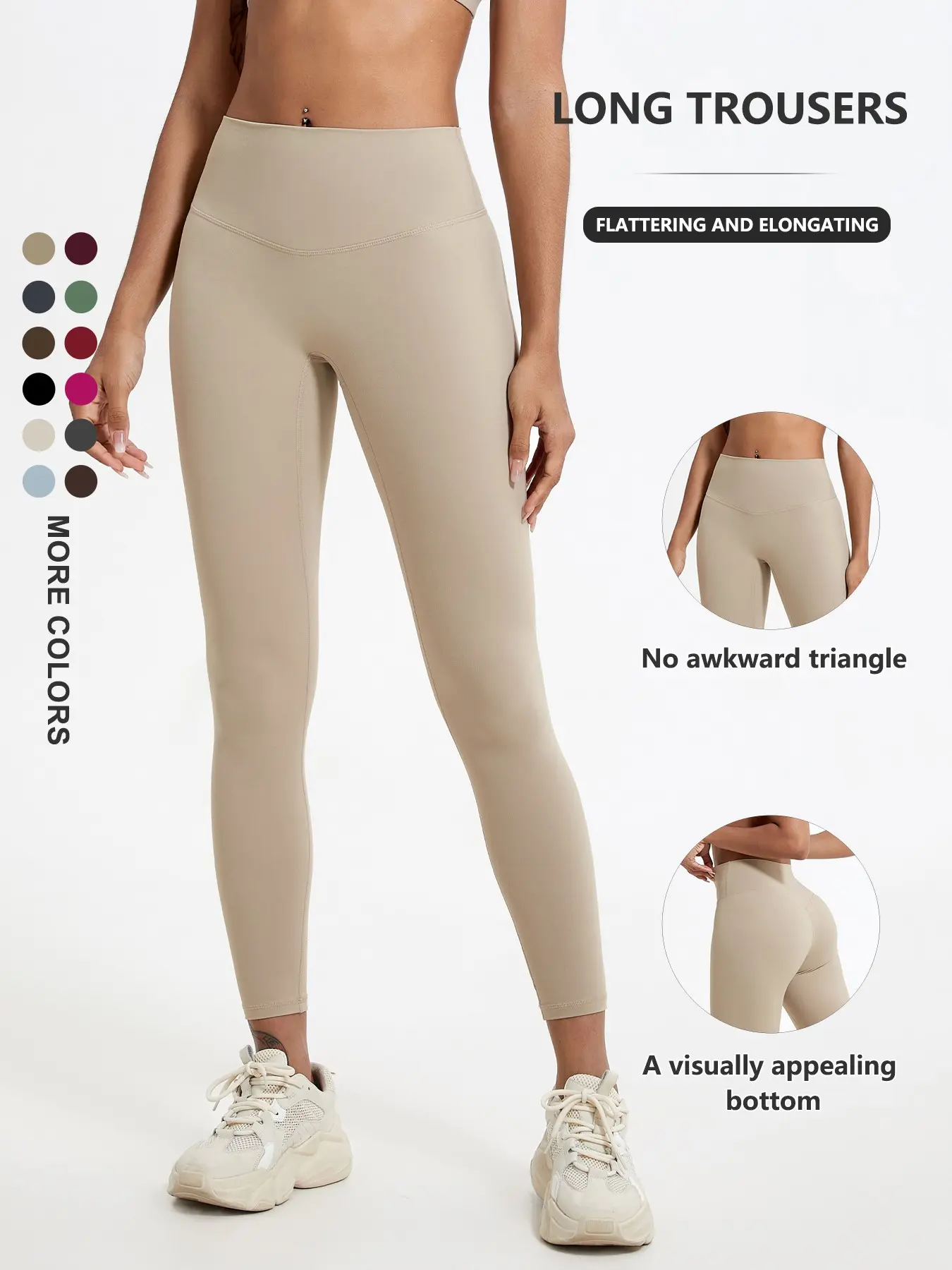Women's High-Waisted Butt-Lifting Yoga Leggings, High Intensity Leggings, Outdoor Pilates Running Workout Pants, Workout Tights, Outdoor Sports Bottoms, High Waisted Sportswear, Workout Clothes Women, Nylon + Spandex, Size Up Recommended