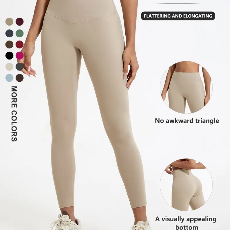 Women's High-Waisted Butt-Lifting Yoga Leggings, High Intensity Leggings, Outdoor Pilates Running Workout Pants, Workout Tights, Outdoor Sports Bottoms, High Waisted Sportswear, Workout Clothes Women, Nylon + Spandex, Size Up Recommended
