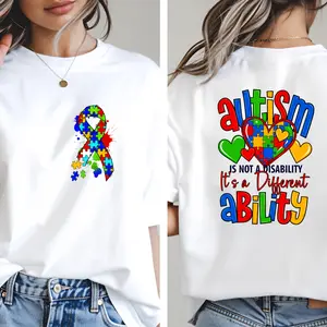 Autism is not a disability it's a different ability Shirt, Autism ribbon Shirt, Autism awareness Shirt, Autism life Shirt, Awareness ribbon Shirt,