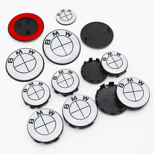 Bmw 7-Piece Car Engine Hood Wheel HUB Caps Trunk Badges Set, Classic Decor, Multiple Sizes, Fits E36 E46 E53 E90 E60 E93 E87 G01 G20 X3 X5 F30 F20