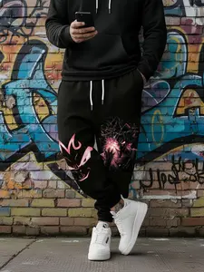 Goku Graphics Print Graphic Art Casual Pants, Men's Heavyweight Jogger Pants with Drawstring Waist and Practical Pockets, Women's Stylish Fitted Sport Trousers