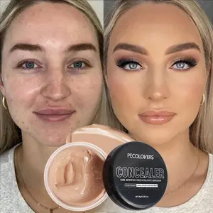 1PC Concealer Cream- Moisturizing Concealer, Medium Coverage, Cosmetic Coverage, Color Correction, Waterproof, Single Color Formula for Acne Marks, Dark Circles, Eye Contour - Applicator for All Skin Types