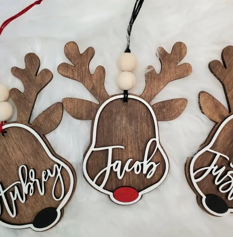 Personalized Reindeer Ornament