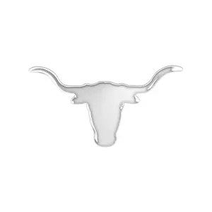 Grand General Chrome Longhorn Skull Car Exterior Chrome Trim Accessory with Adhesive Tape