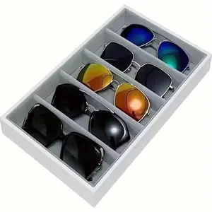 Eyeglasses Storage Tray Organizer, 5/6 Slot Design for Eyewear Organization & Display, Durable Plastic Material for Home Use