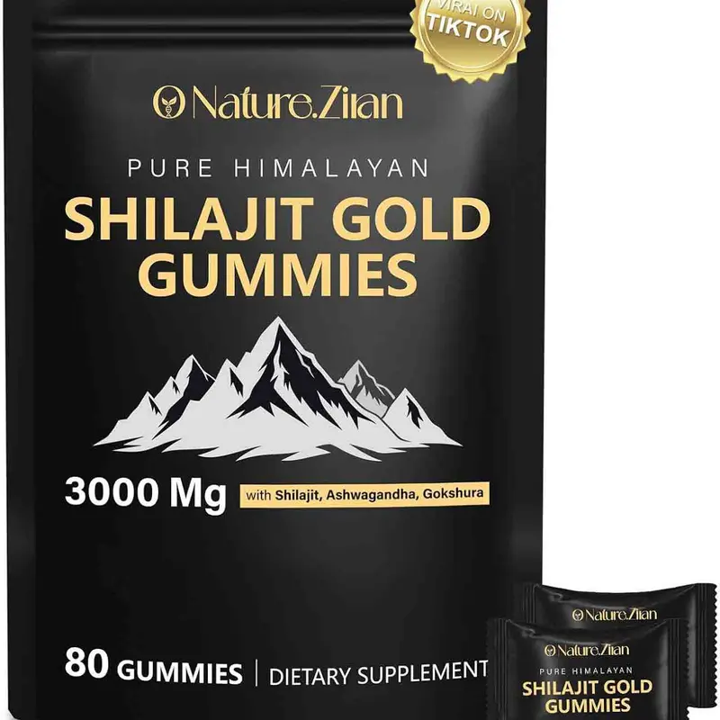 O NATURE . ZIRAN Himalayan Shilajit Gold Gummies for Men & Women - Organic, Purity Tested, Rich in Ashwagandha, Gokshura, 85+ Rich Minerals, Supports Focus, Authentic Flavor Dietary Supplement, Healthy Gummies, Macronutrients Vitamin, Edible,sohochic, Foc