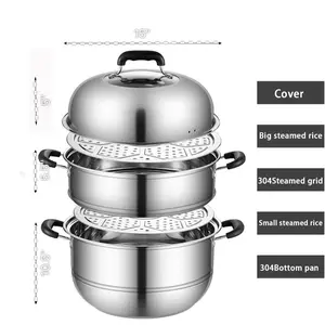 **Baporera de 38cm 3 Niveles para Tamales - 3 niveles para cocinar múltiples tamales a la vez - Acero inoxidable duradero y resistente a corrosión - Diseño innovador para distribuir vapor