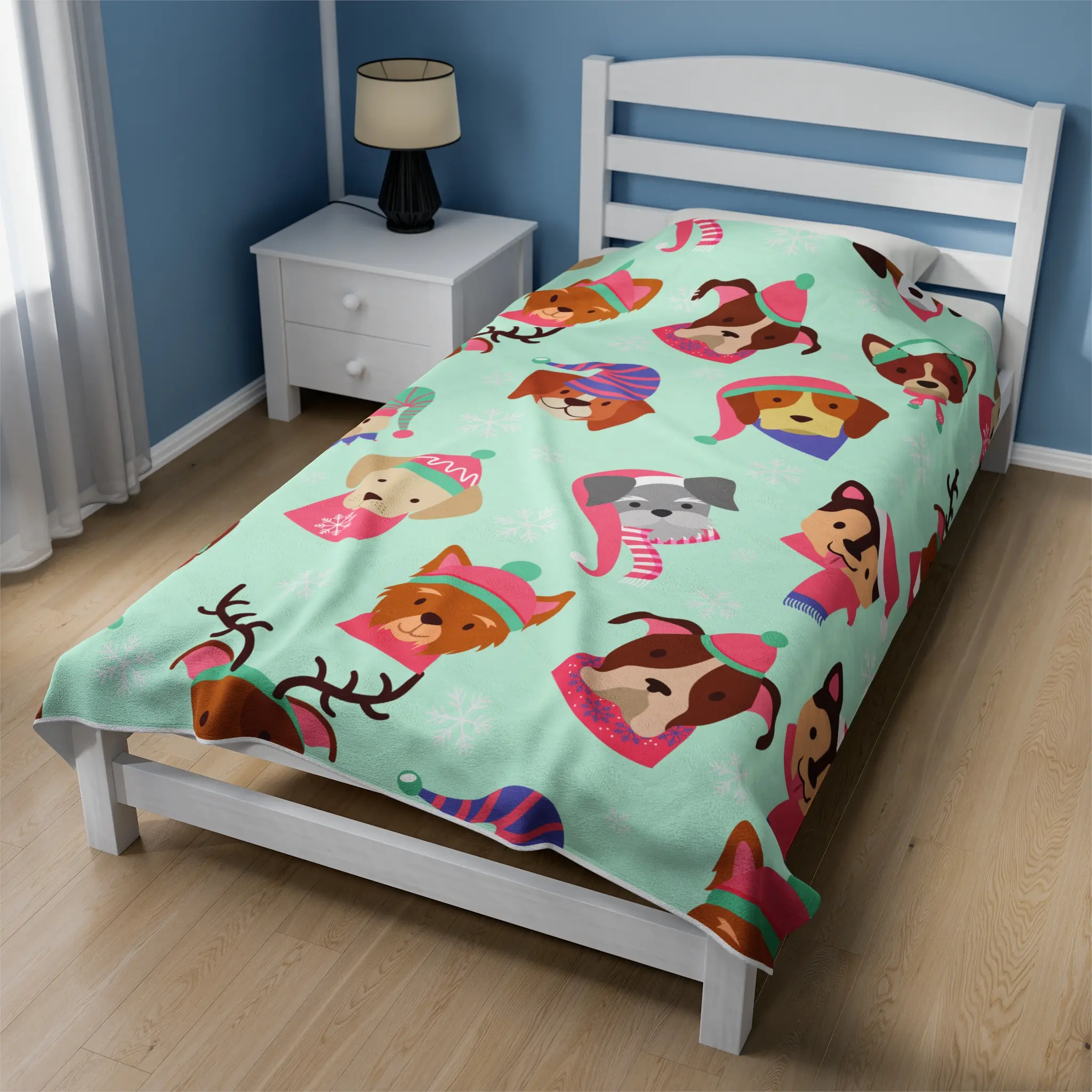 Merry Puppin Christmas Plush Blanket Throw blanket Cozy Warm Soft Blanket Bed Clothes