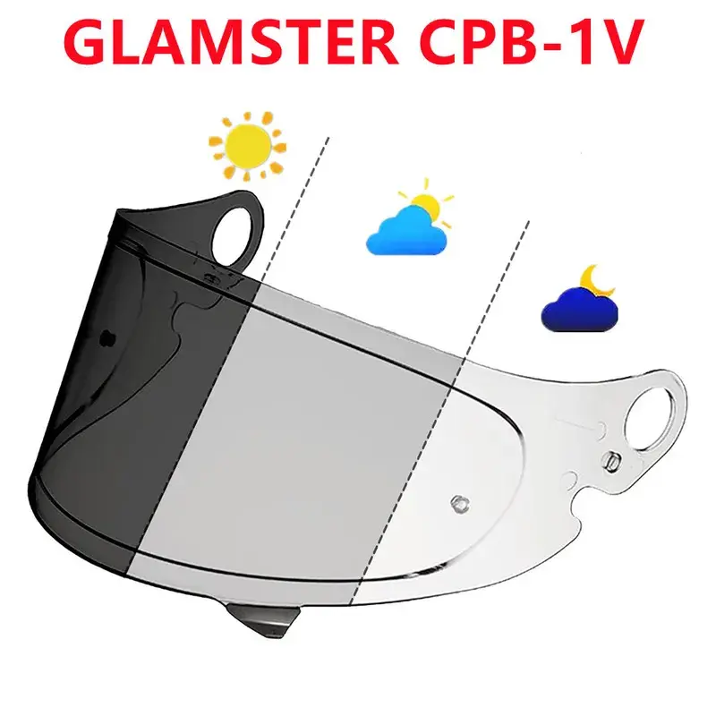 SHOEI Glamster CPB-1V Full Face Motorcycle Helmet with Retro Anti-UV Visor, Photochromic PC Lens, Polyester Visor Kit, 1*Motorcycle Helmet Lens for Day and Night Use