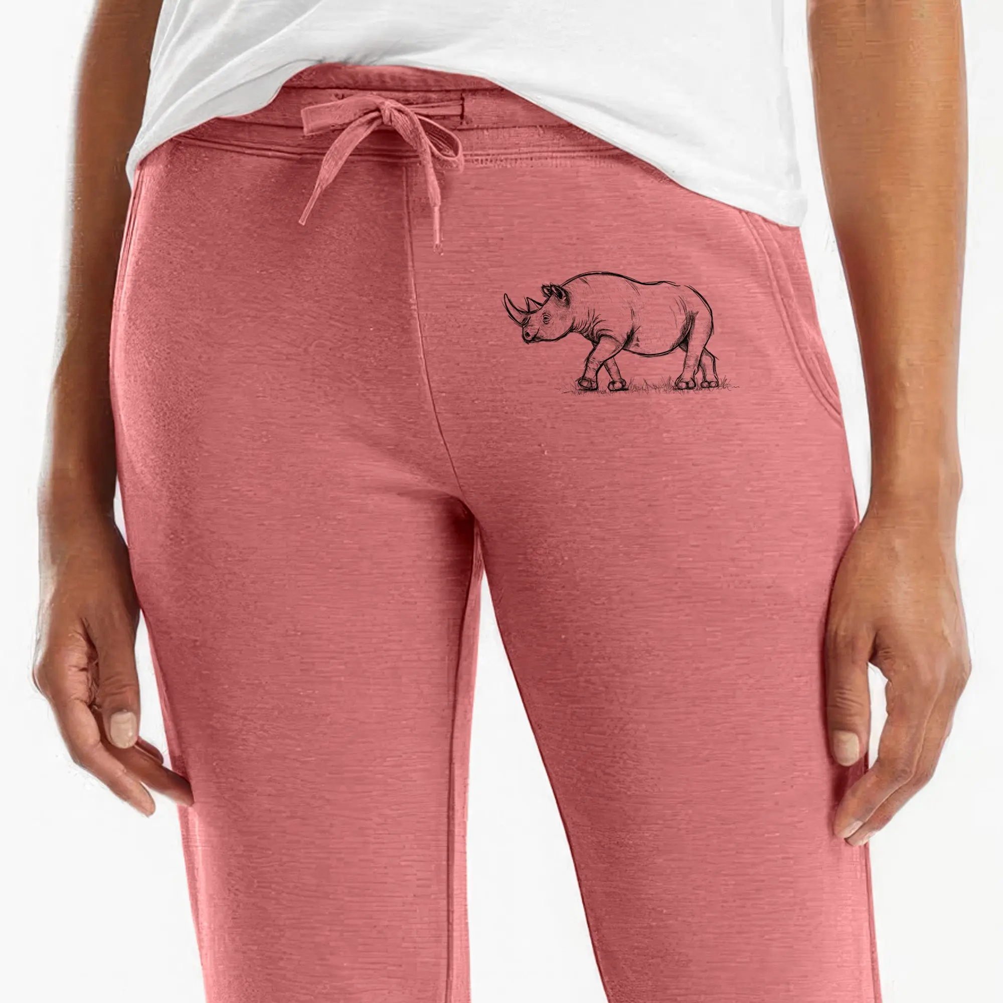 Black Rhinoceros - Diceros bicornis - Women's Cali Wave Jogger Sweatpants