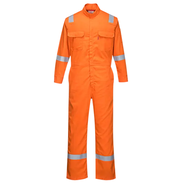 Portwest FR94ORR6XL Bizflame Iona Workwear Coverall - 88x12in, Orange, 6XL, Pockets, Reflective