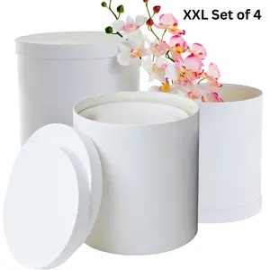 XXL Set of 4 Boxes, Solid White